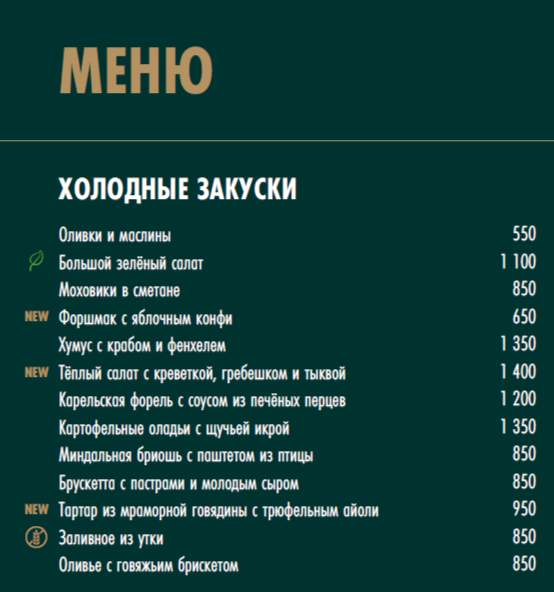 ОСНОВНОЕ МЕНЮ