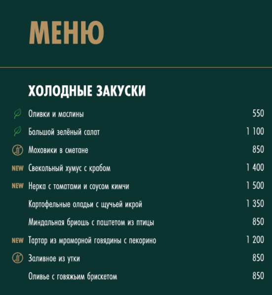 ОСНОВНОЕ МЕНЮ
