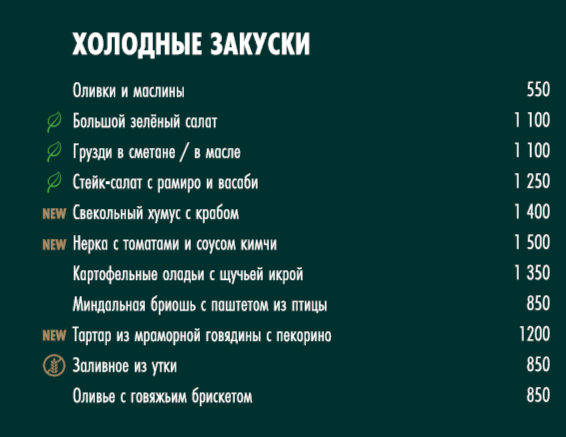 ОСНОВНОЕ МЕНЮ